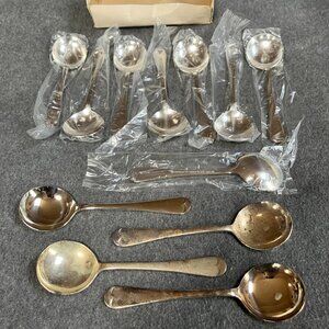 New/Other Vintage SET of 12 Dixon by Arnold Silver Plate Bouillon Spoons Japan